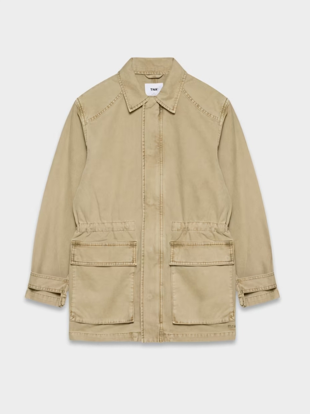 TNA Aritzia Jasper Field Jacket Vintage Tan Khaki 100% Cotton Size M